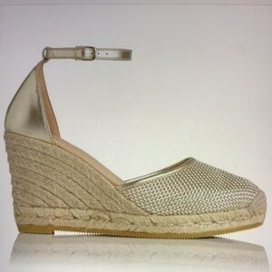 LK Bennett Halle Soft Gold Espadrilles 41
